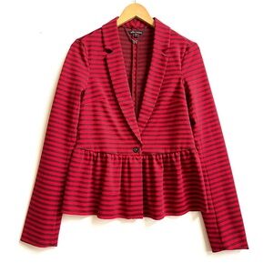 Ella Moss red striped peplum blazer